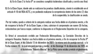 RESOLUCION SOBRE LA NOVENA FECHA DEL CAMPEONATO